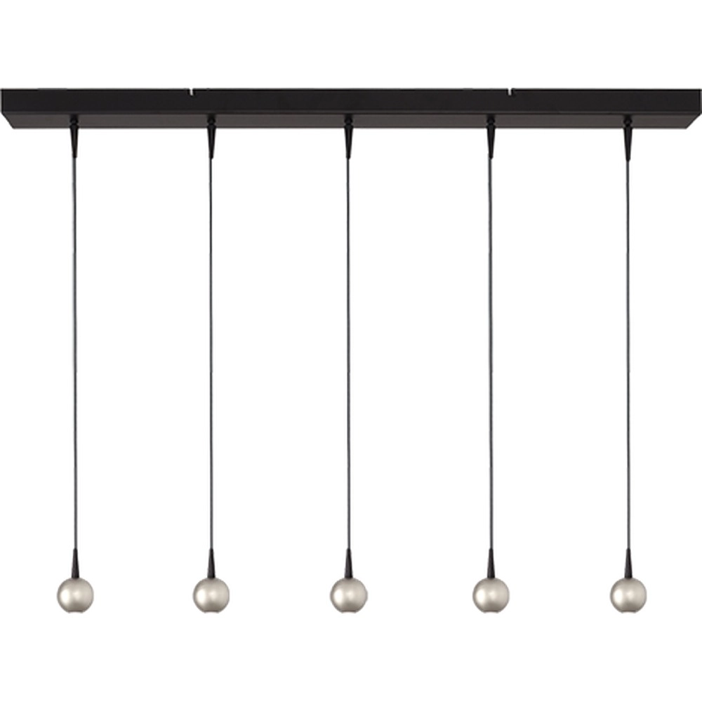 Lampe suspendue à 5 lumières Talana noir avec nickel Ø6cm DTW