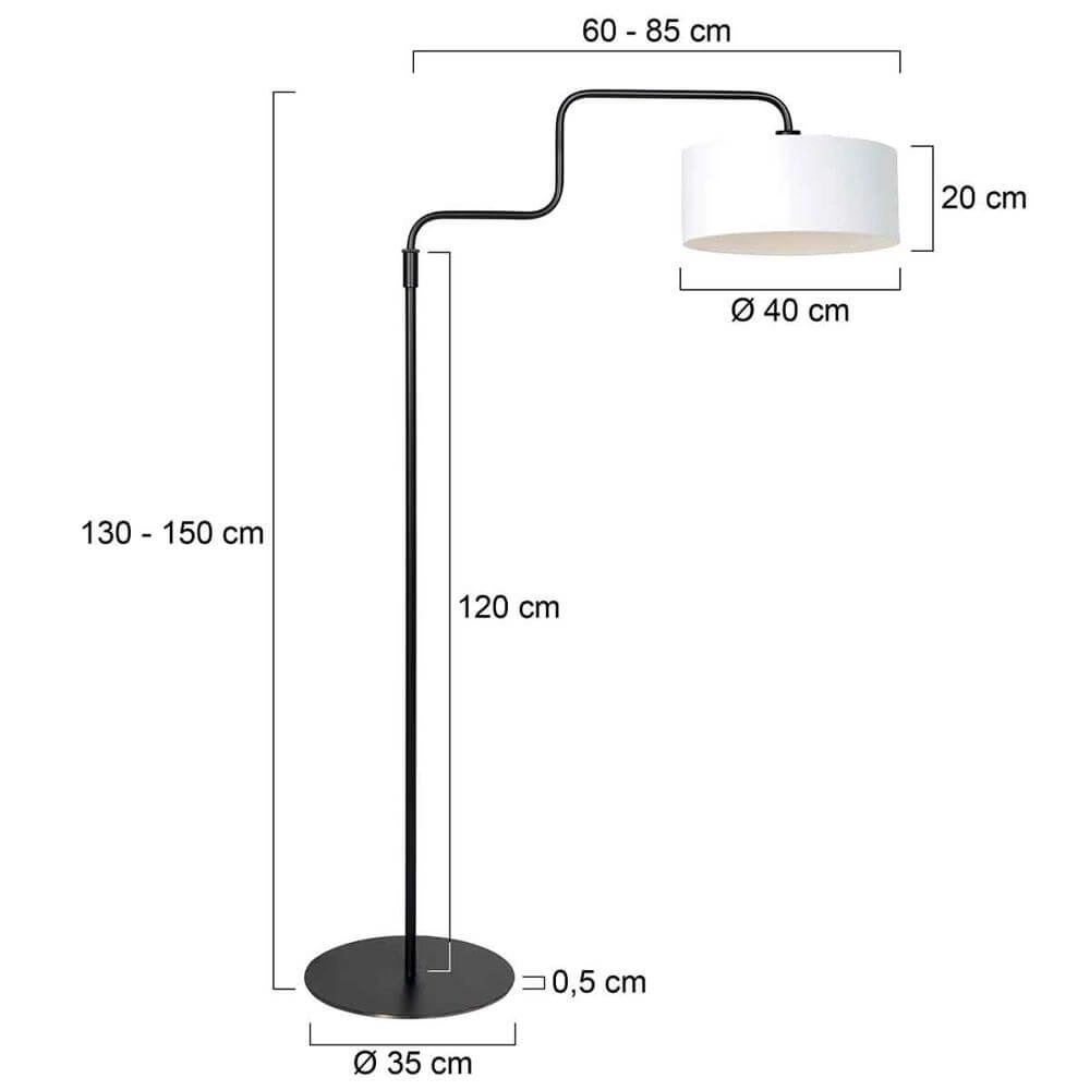 Lampadaire Bloeba Noir avec capuche blanche Steinhauer 8712746176940