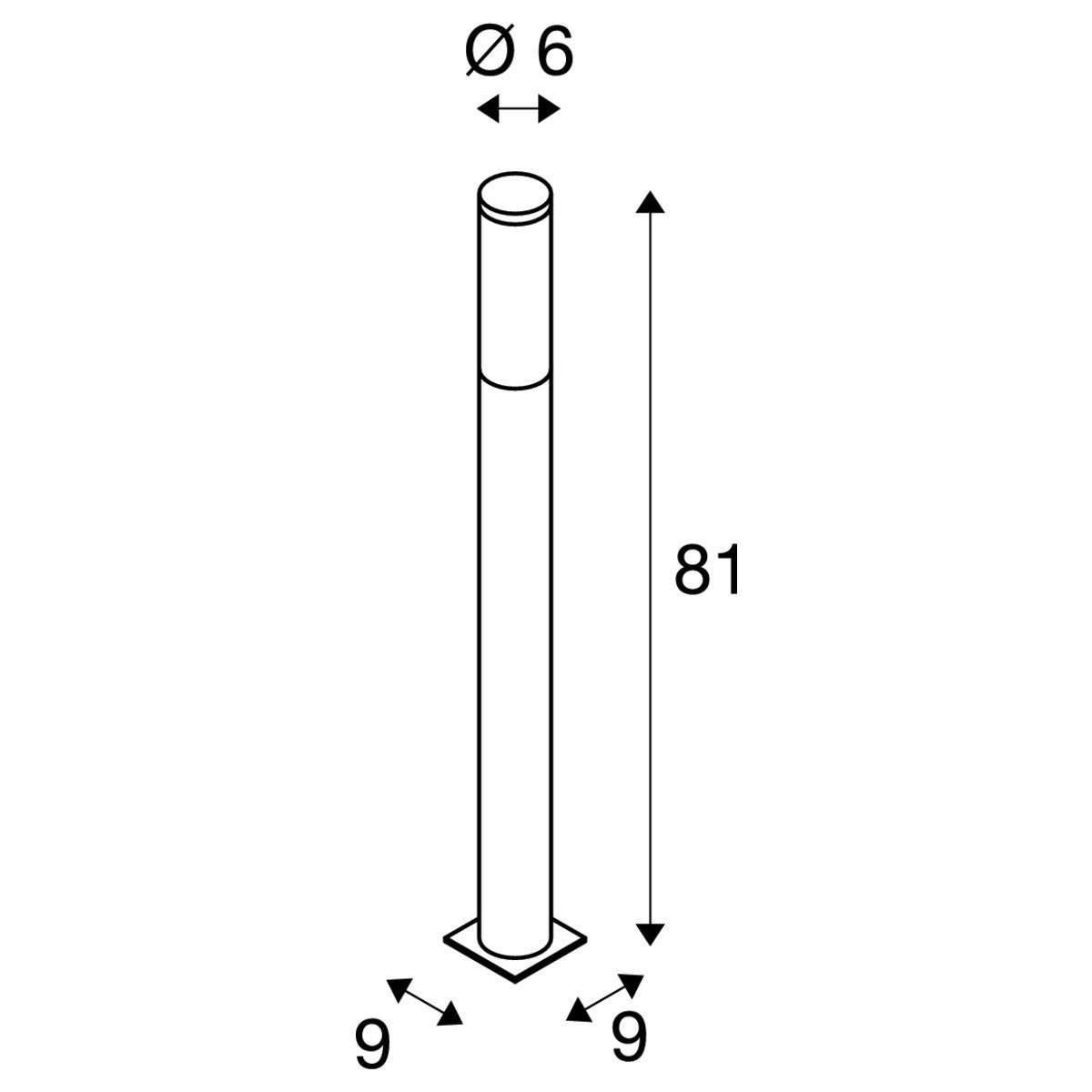 Big Nails 80 Éclairage de jardin SLV 4024163098380