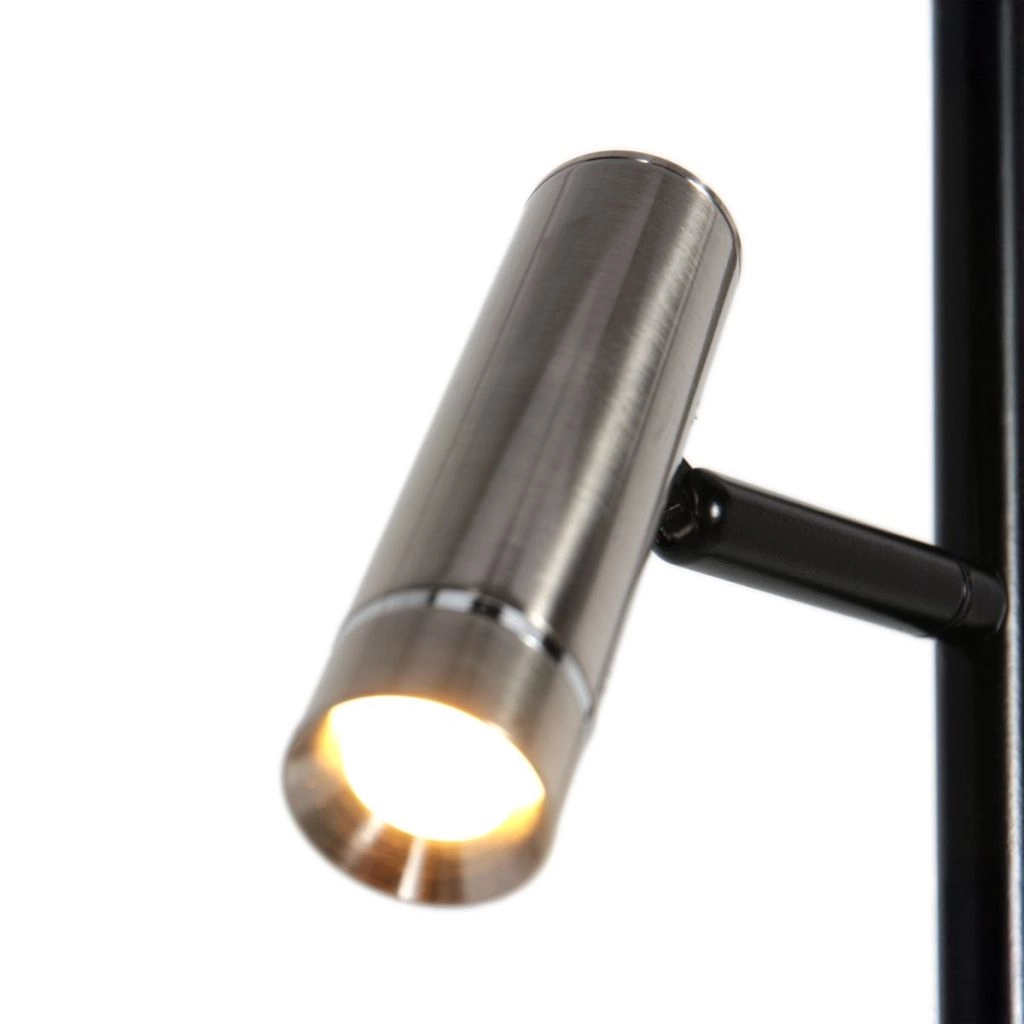 Lampe sur pied à deux lampes Lumo noir avec du nickel Steinhauer 8712746184679