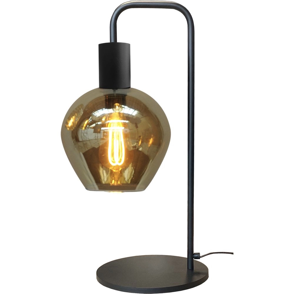 Lampe de table noire Bounty avec verre blackline