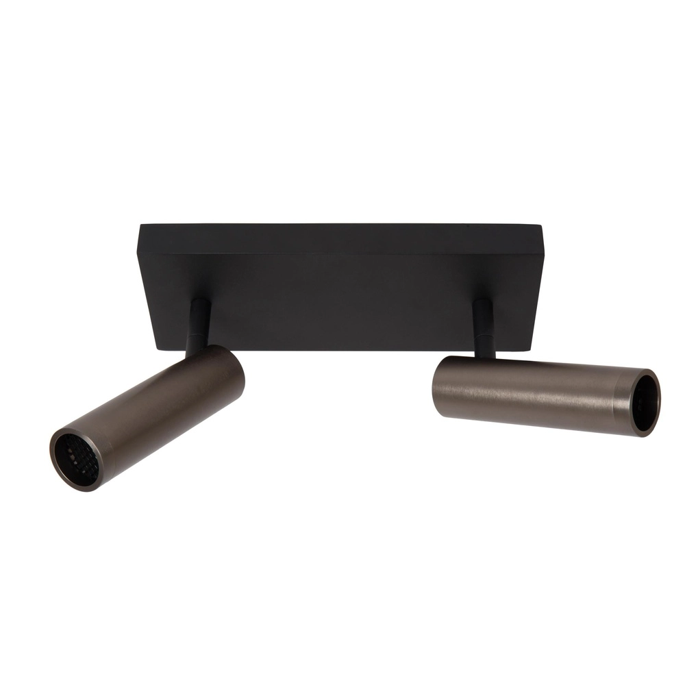 Lampe de plafond élégante Grado Gris métallique 2 clairs