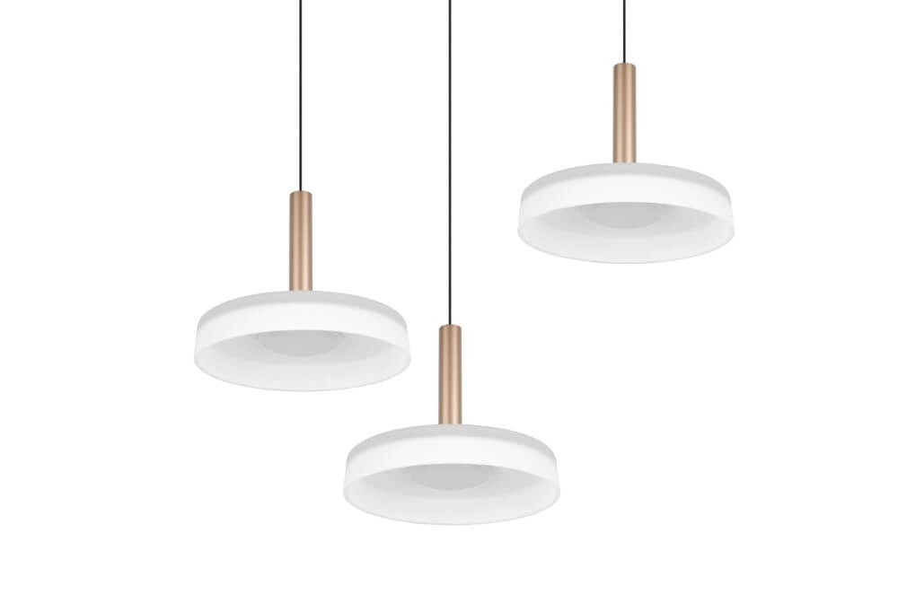 Lampe suspendue LED 3 lumières Celeste verre blanc Trio 4017807627398