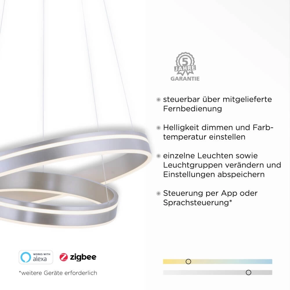 Lampe suspendue Q-Vito Ø 59cm en métal Paul Neuhaus 4012248351482