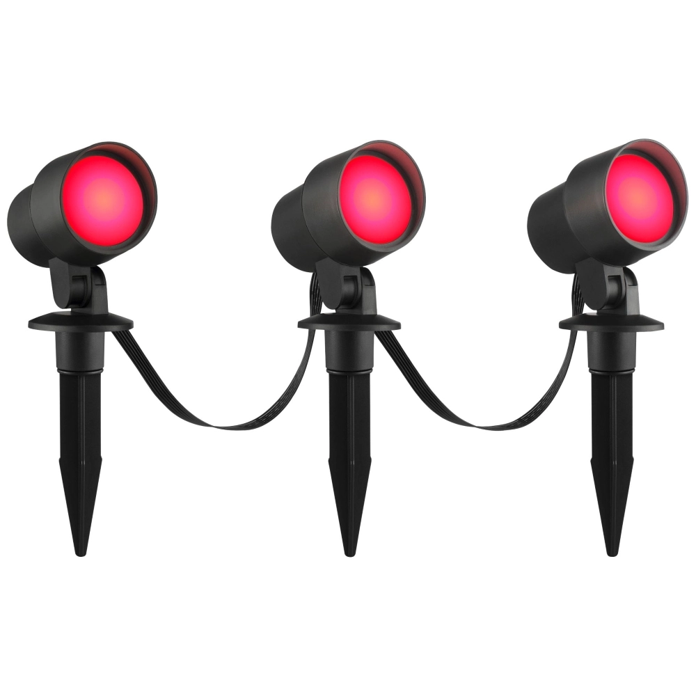 Ensemble de projecteurs à piquet intelligent Kamara RGB - Lot de 3 - avec câble de 3 mètres et prise Brilliant 4004353453717