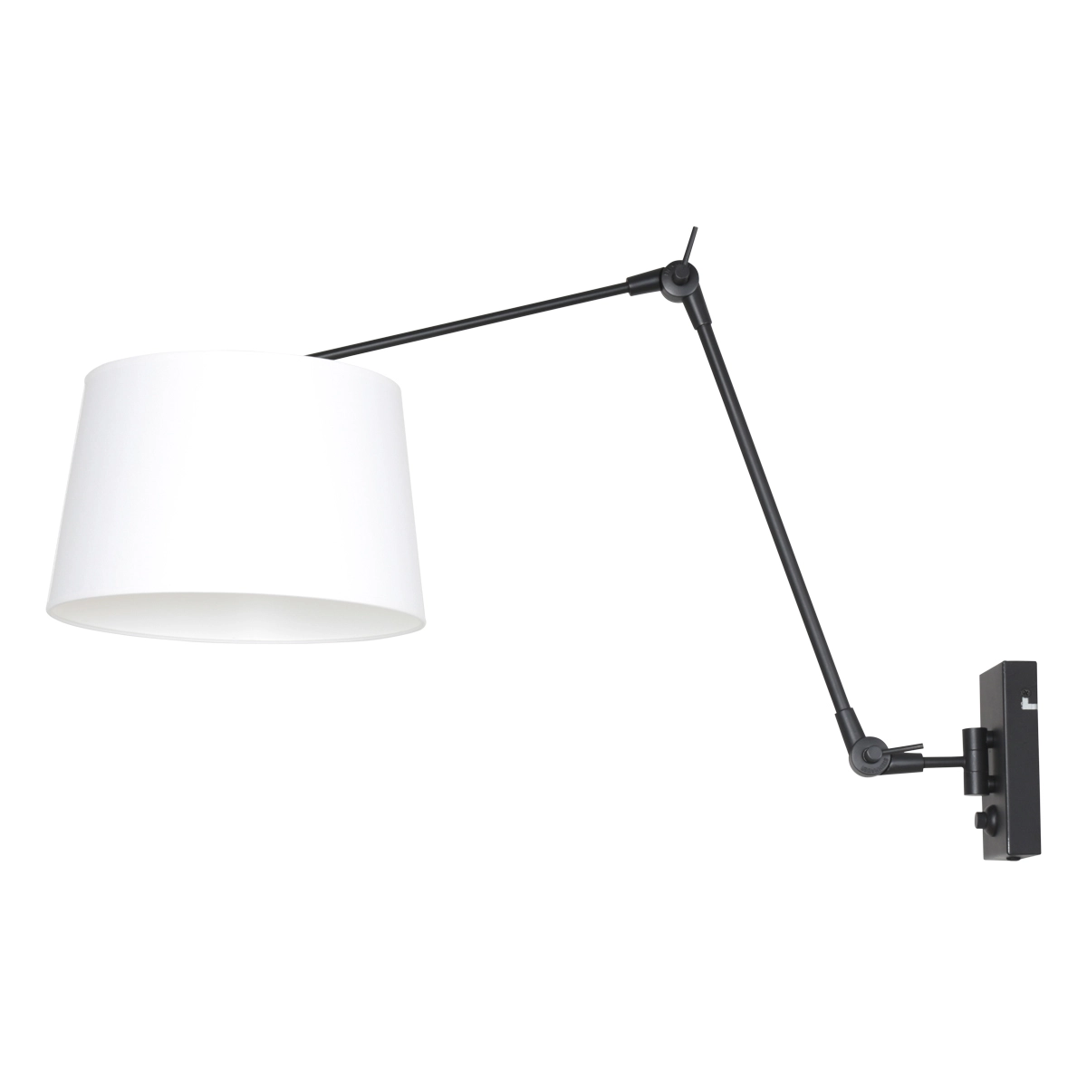 Lampe de table murale orientable Prestige Chic 50 cm uni blanc avec noir Steinhauer 8712746146561