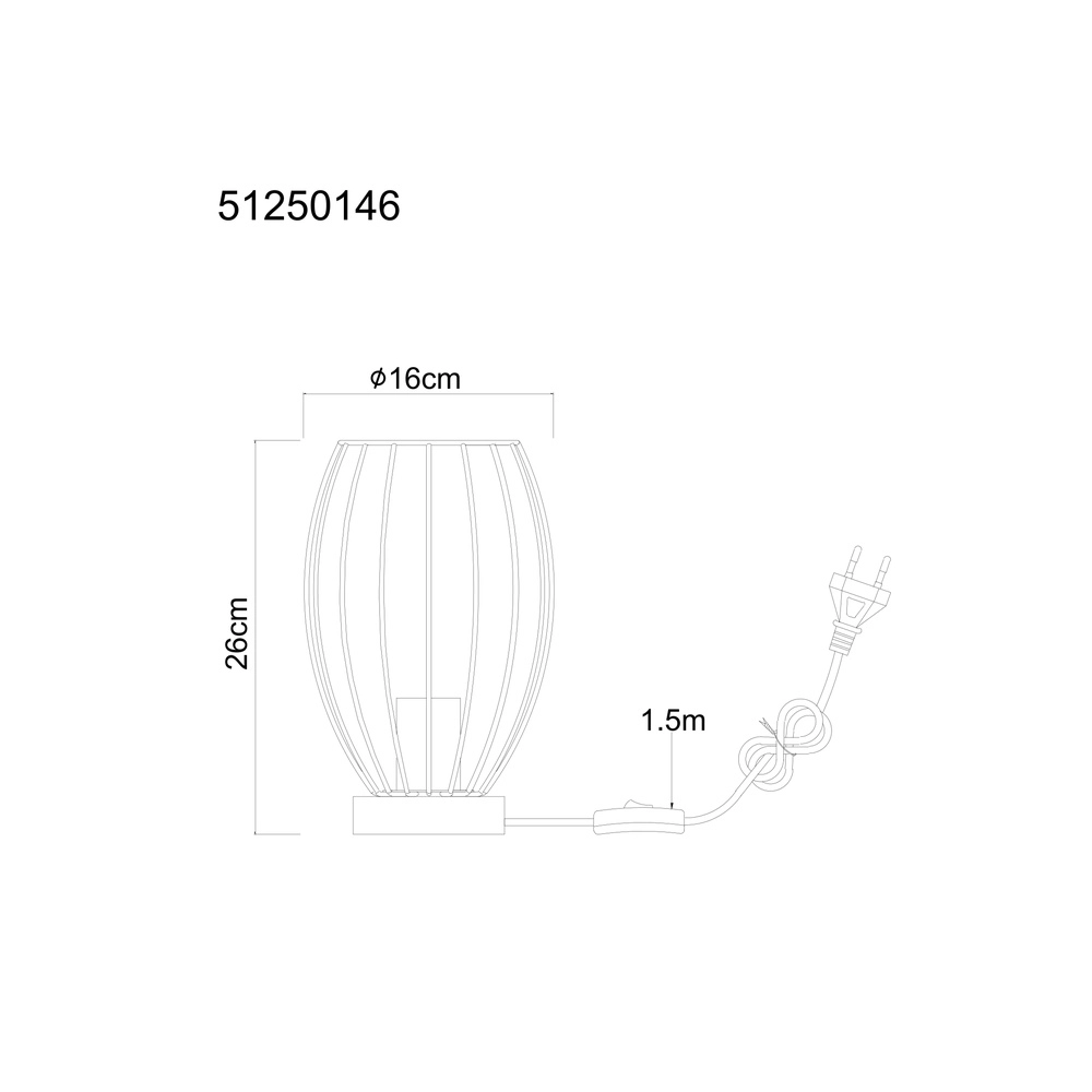 Lampe de table Berti Bois avec du noir Globo 9007371583324