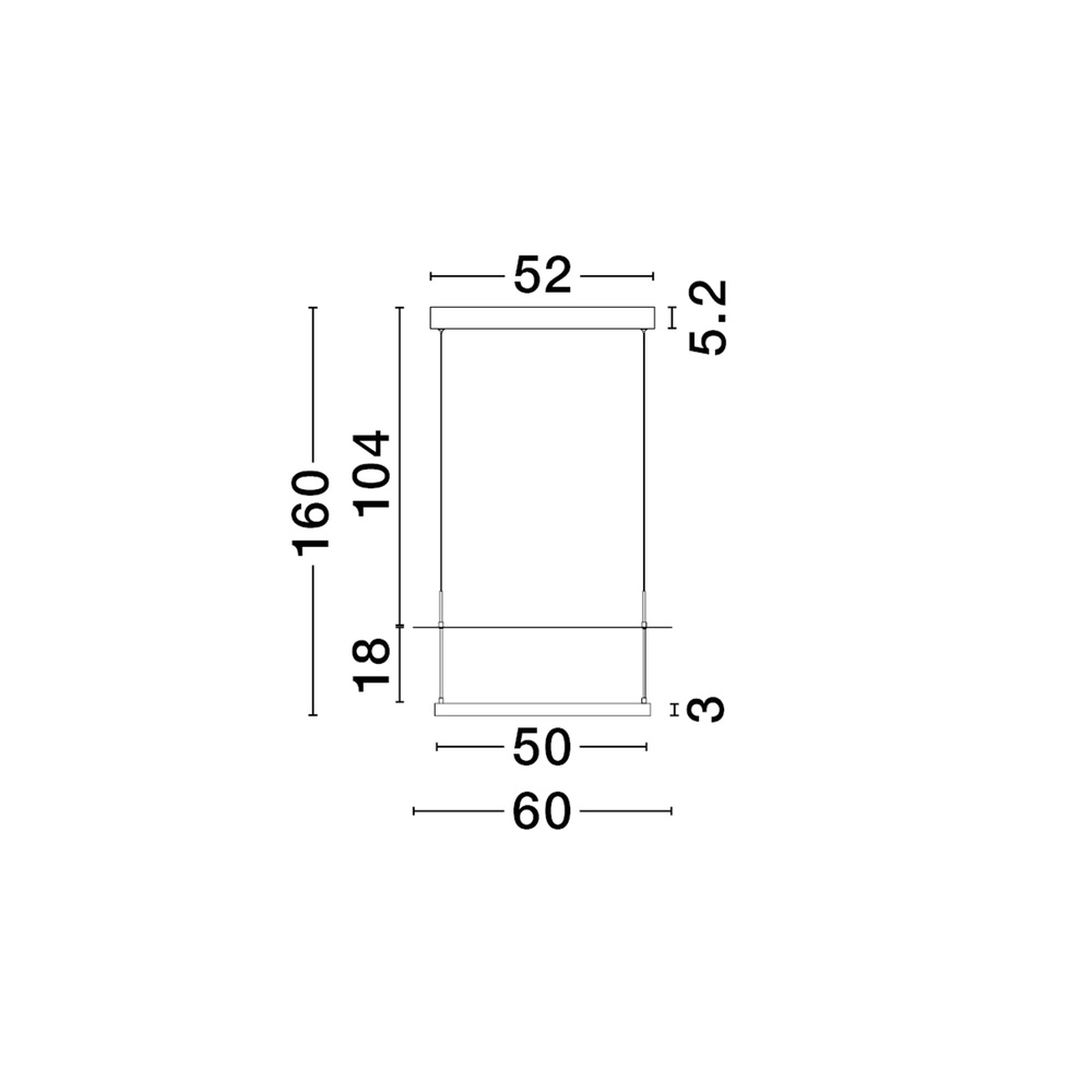 Suspension Diona Ø 60cm noir avec blanc 2700K Lyora 5212017470867