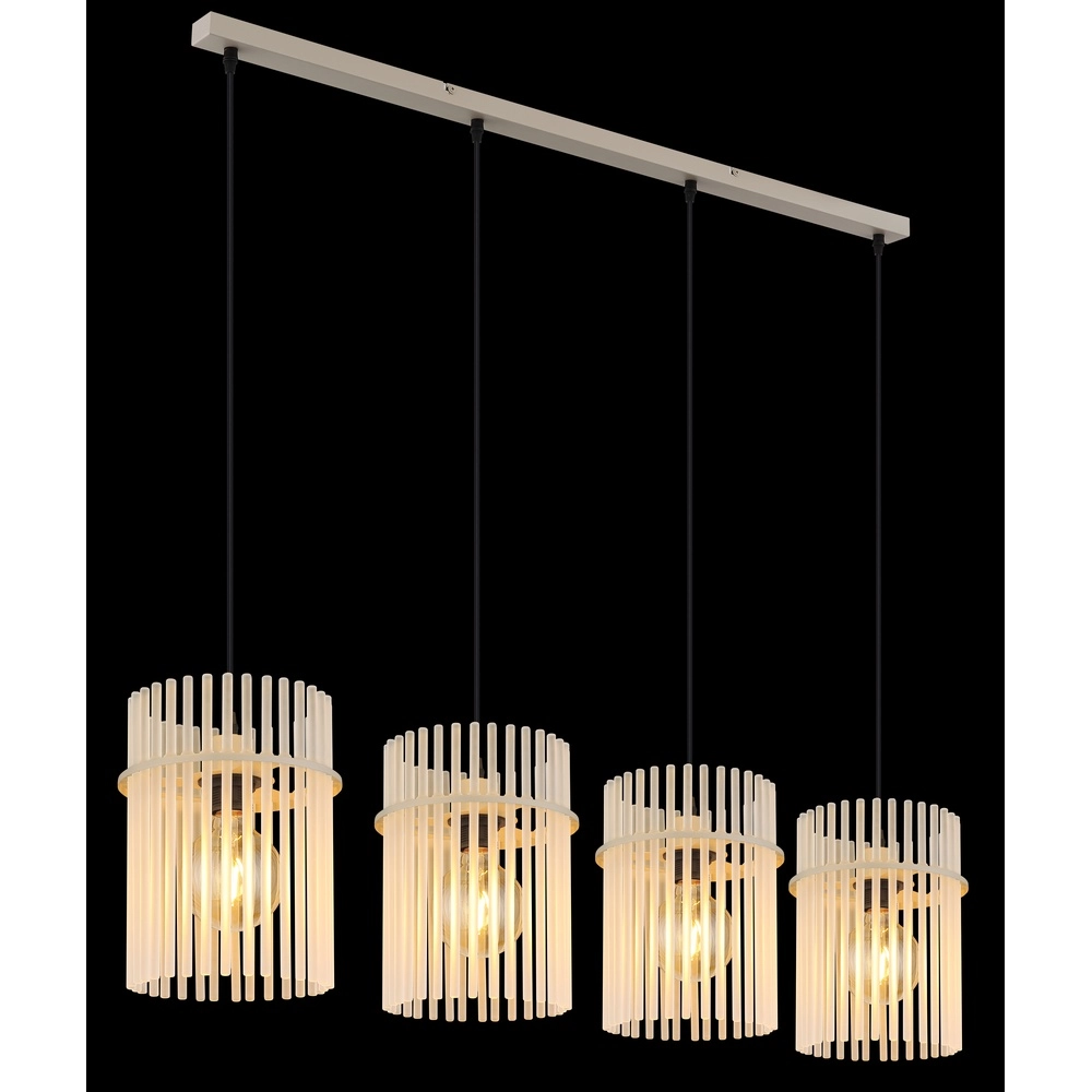 Suspension 4 lumières Gorley brun sable avec verre Globo 9007371572717