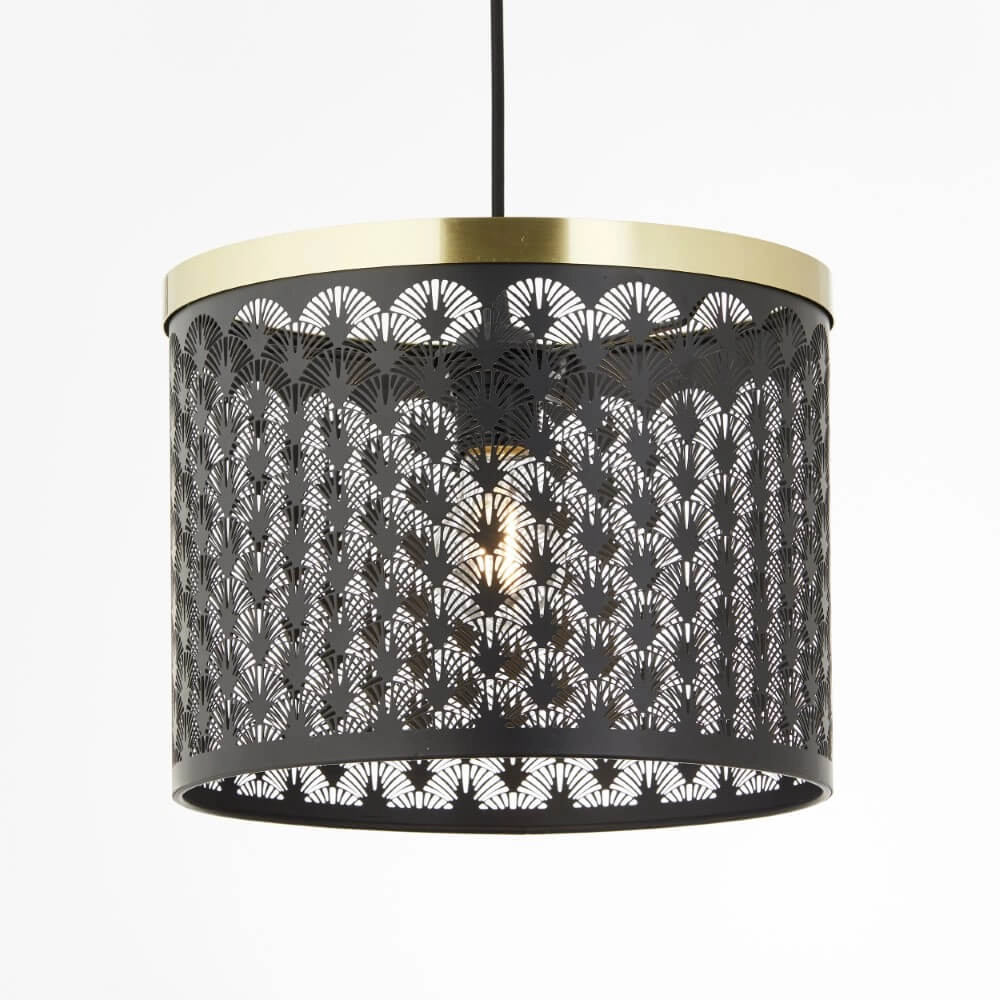 Lampe suspendue noire Neolia avec de l'or Brilliant 4004353382017