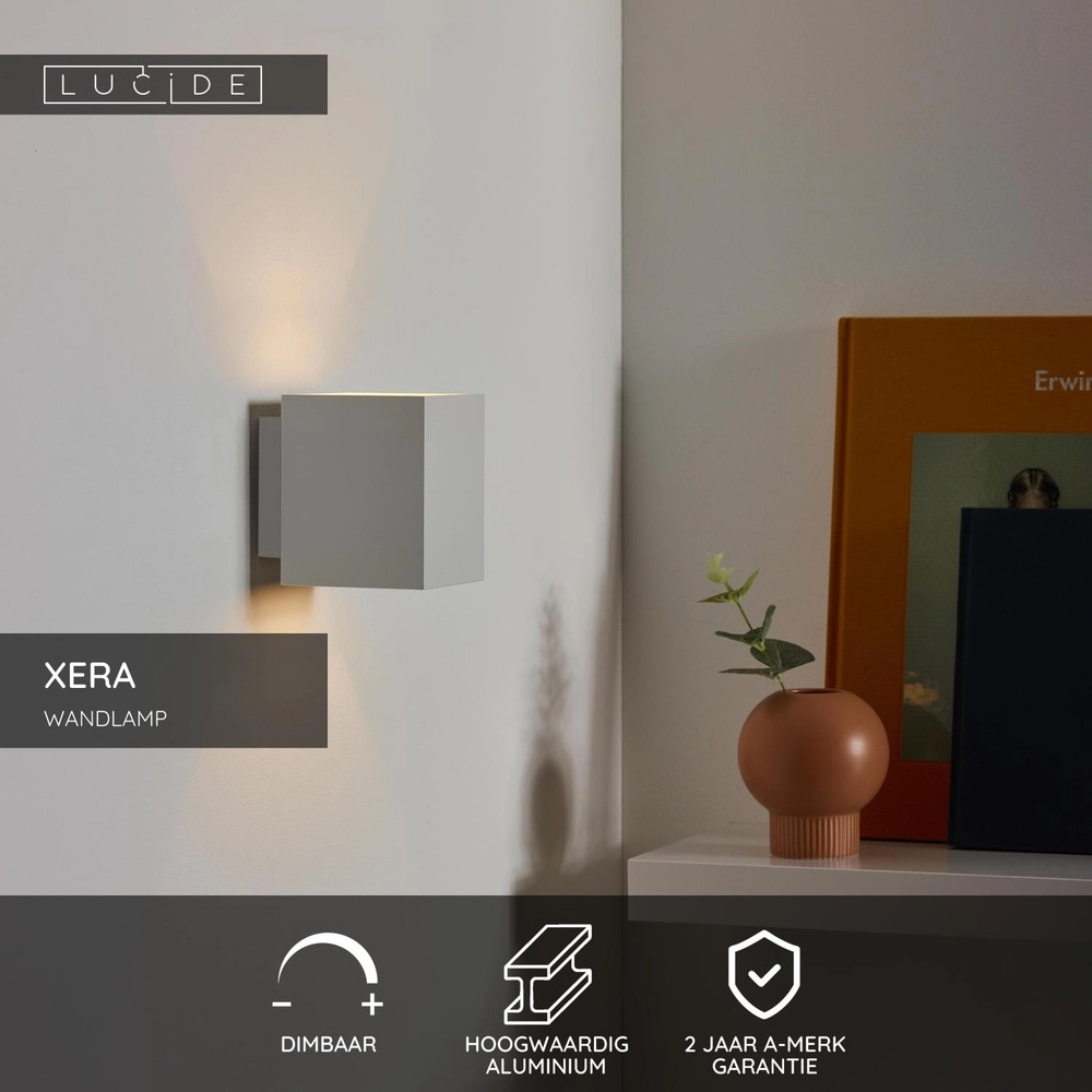 Lampe murale Xera 8 cm de blanc Lucide 5411212233677