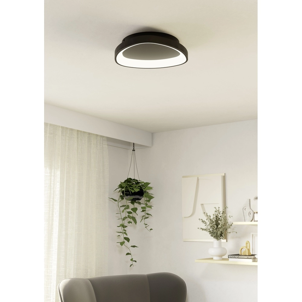 Lumière LED moderne de plafond Loretello noir - Ø 35cm Eglo 9008606316434