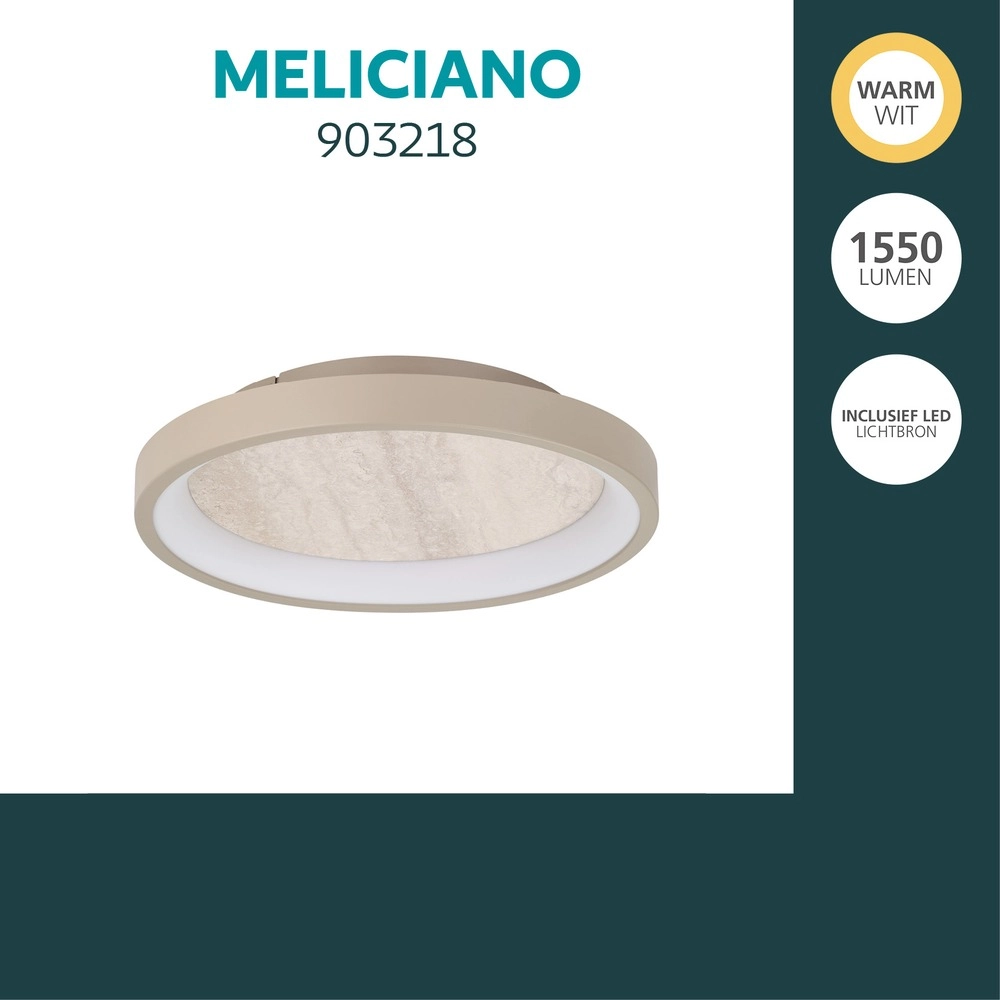 Lampe de plafond moderne Meliciano brun sable Ø 36cm Eglo 9008606407101