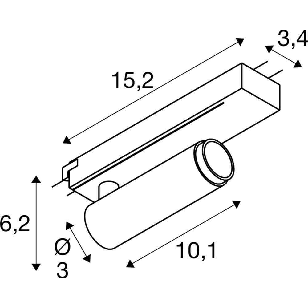 Spot ferroviaire Grip! S Blanc 1 phase réglable SLV 4024163296502