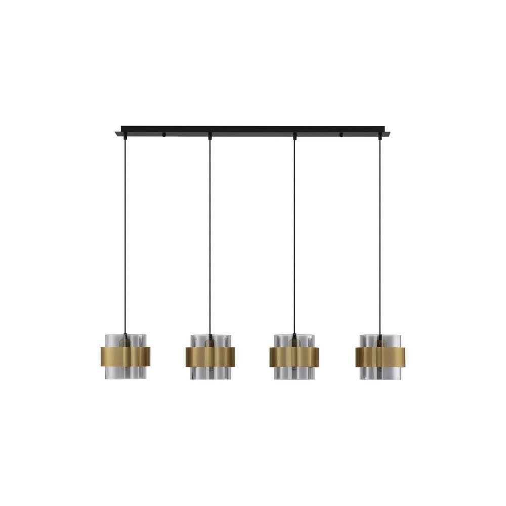 Suspension Sianna 4 lumières droites noir et or Lyora 5212017445421
