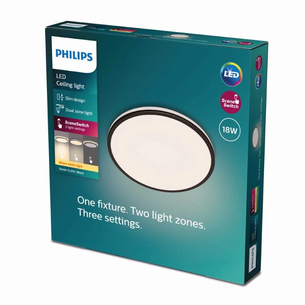 Plafonnier blanc Ozziet Ø 30 cm Philips 8719514431928