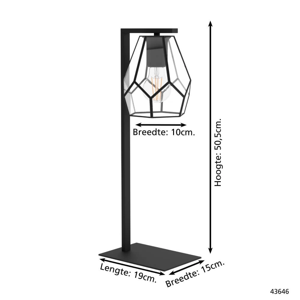 Lampe de table Mardyke noir avec verre Eglo 9002759436469