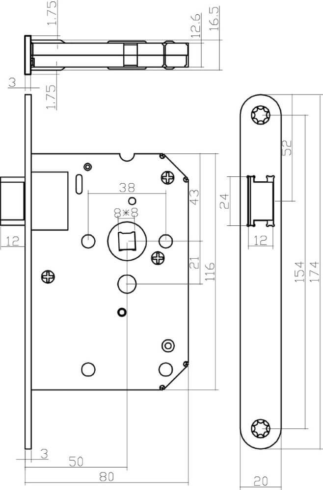 Jeu complet de poignées de porte Hera laiton Intersteel 8714186634790
