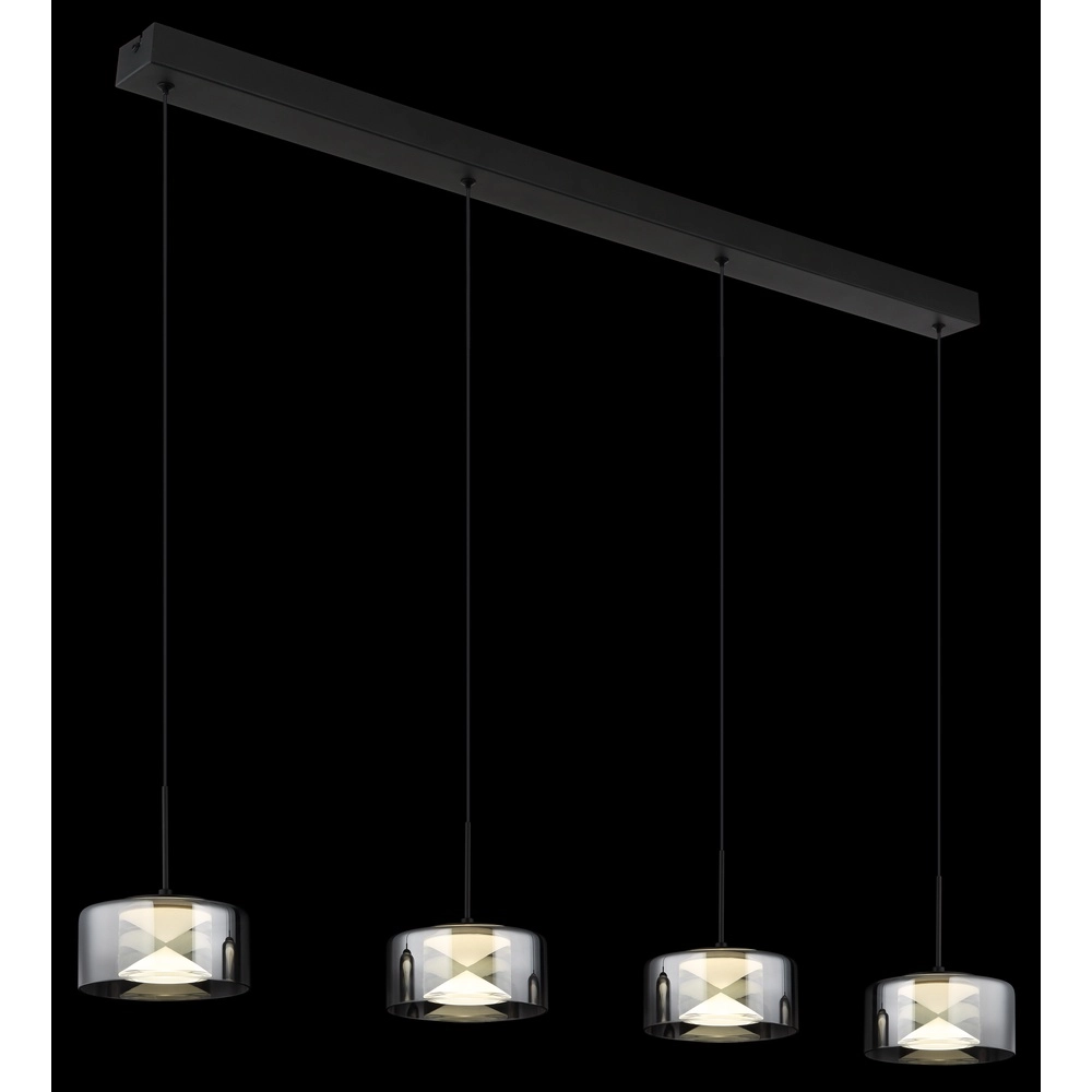 Lampe pendante de conception Belinda Noir à 4 lumières Globo 9007371531295