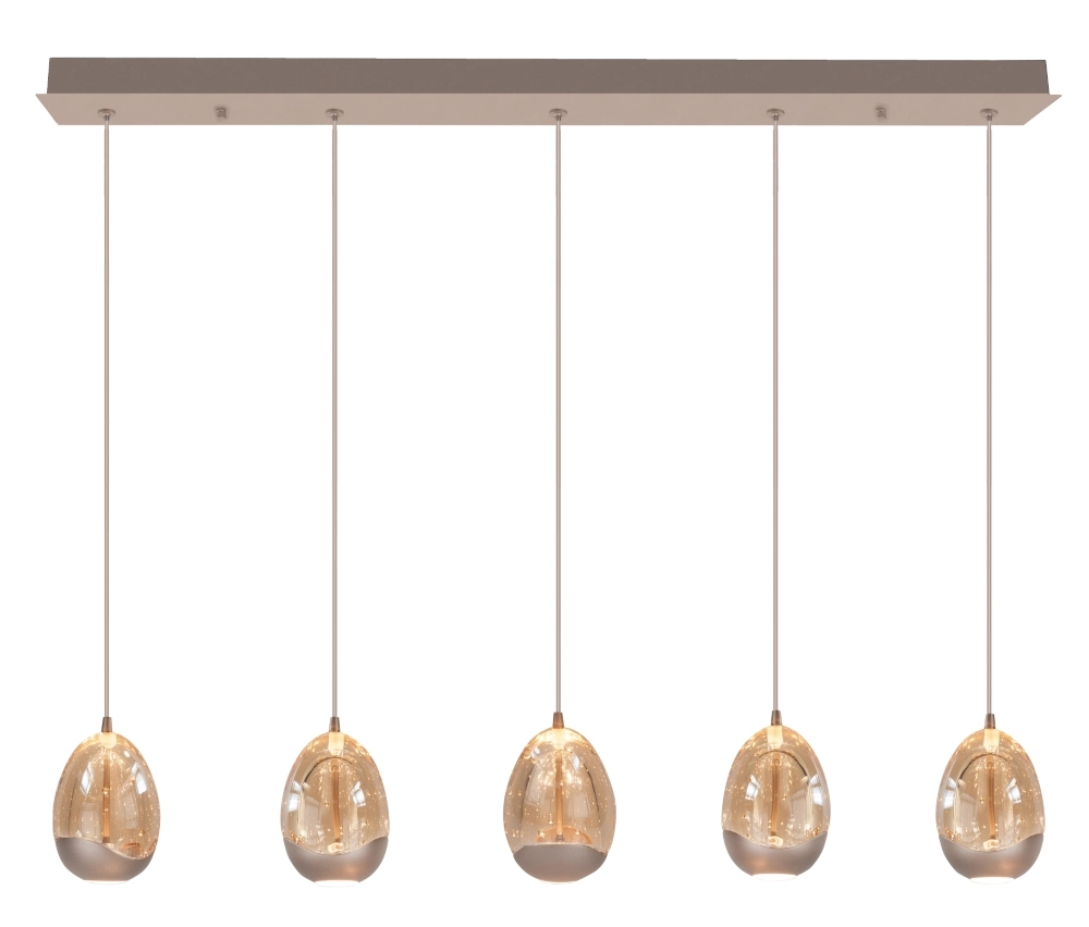 Lampe pendante de salle à manger Champagne Egg 5 lumières