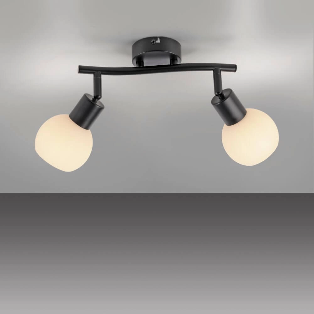 Plafonnier noir Loki 2 lumières Just Light 4043689000769