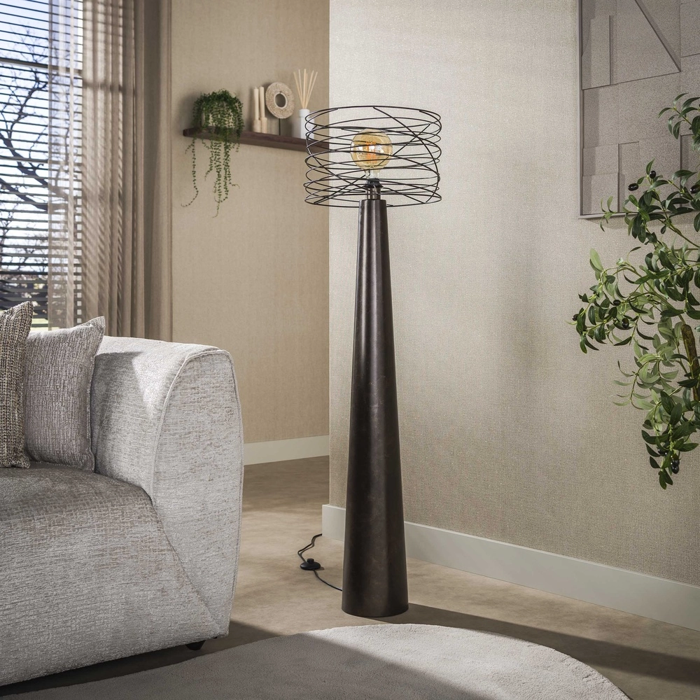 Lampadaire marron urbain Curl avec capuchon de fil Lyora 8716803512535