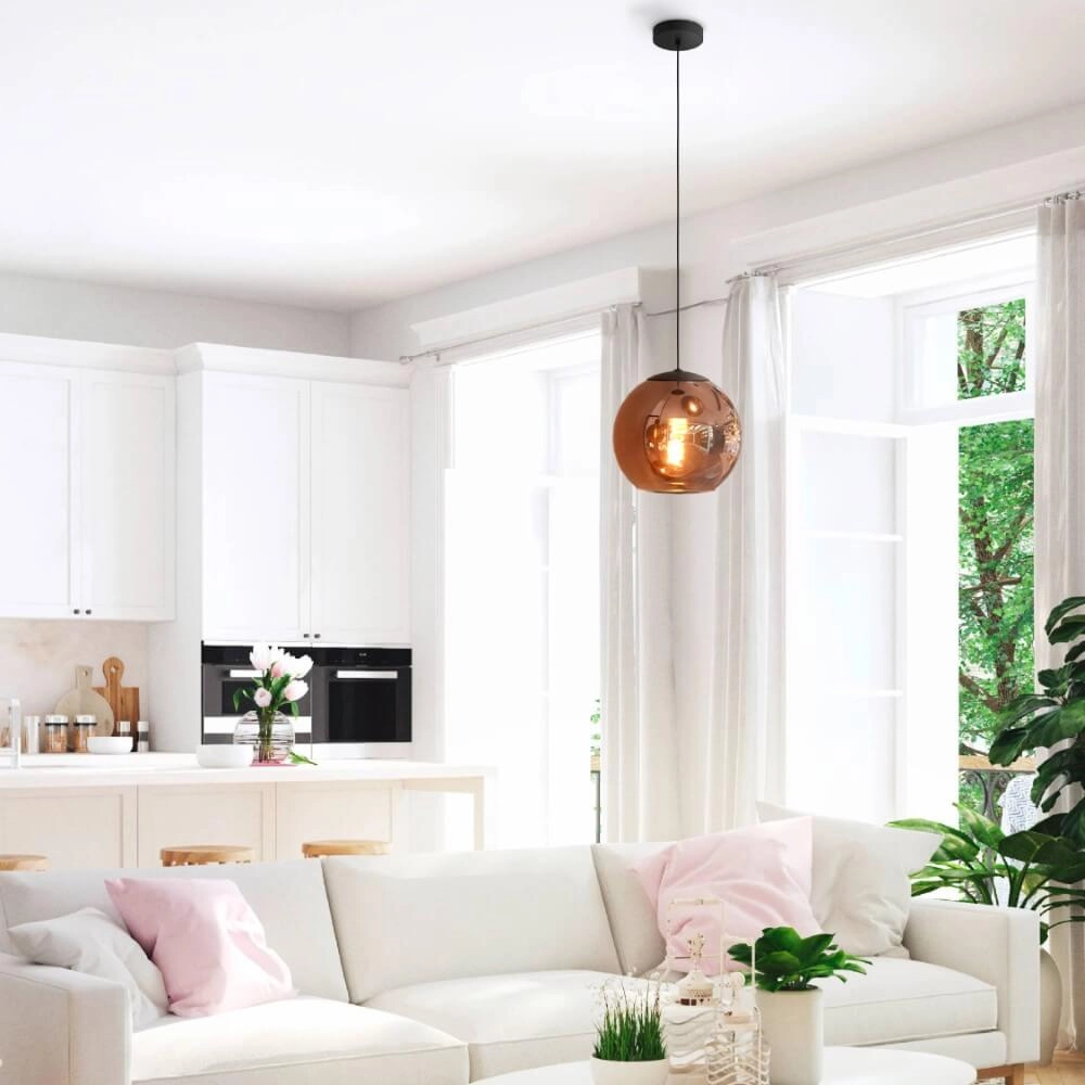 Lampe suspendue avec verre cuivré rouge Cordoba Ø 30 cm Stars of Light 9008606221431