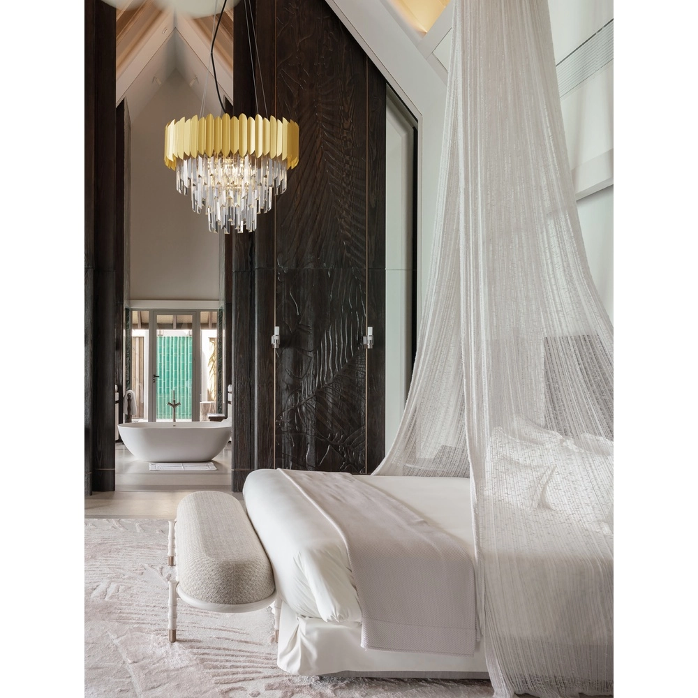 Suspension Magnolia or et cristal Ø 50cm Lyora 5212017434968