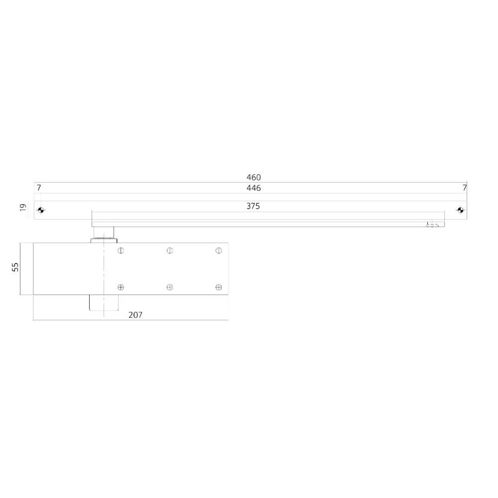 Ferme-porte Closura avec bras coulissant DR124 noir Intersteel 8714186494844