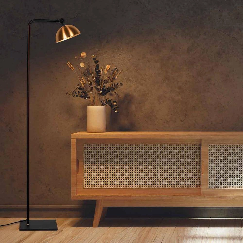 Lampadaire Pintino noir avec bronze Steinhauer 8712746176490