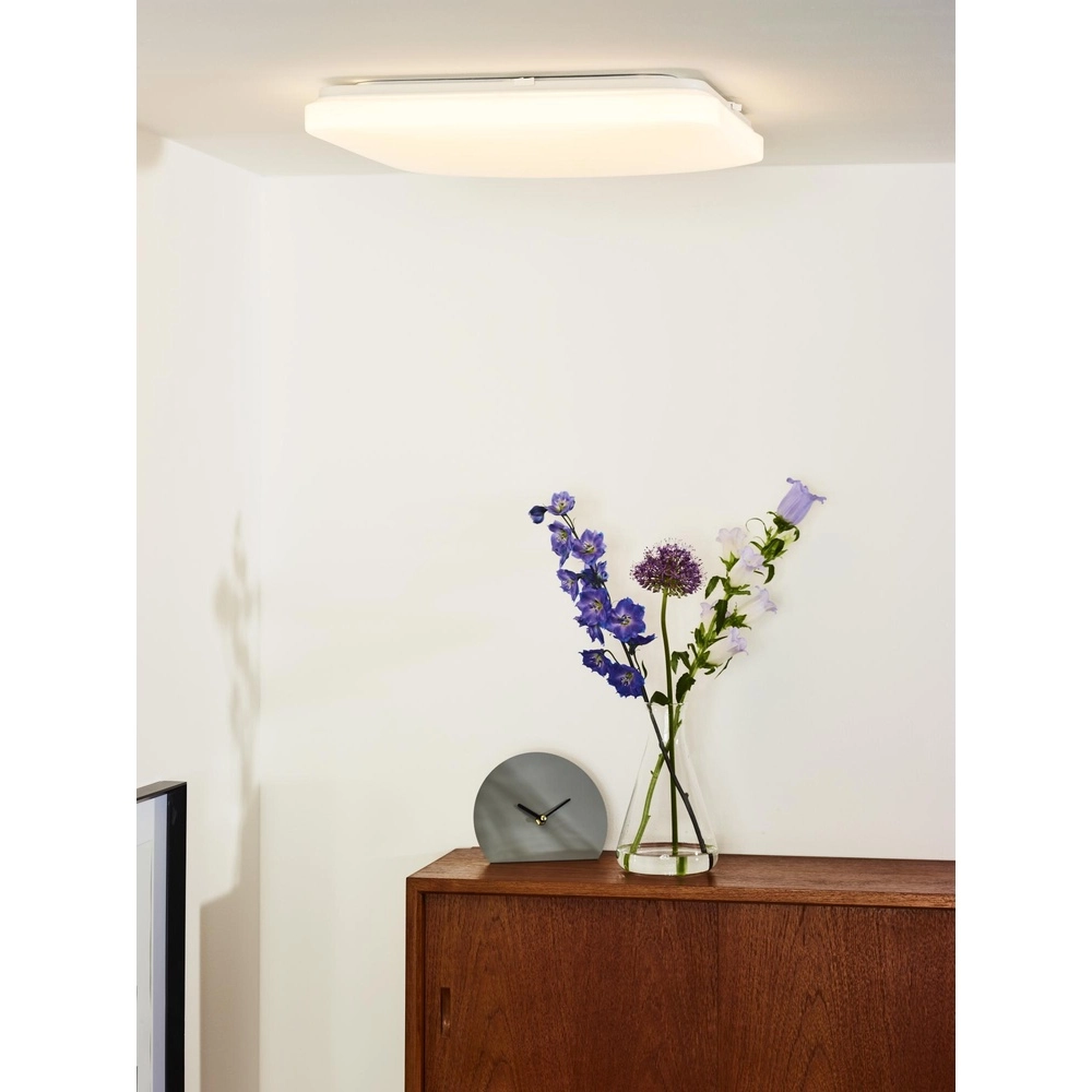Lumière carrée au plafond Otis 43 cm de blanc