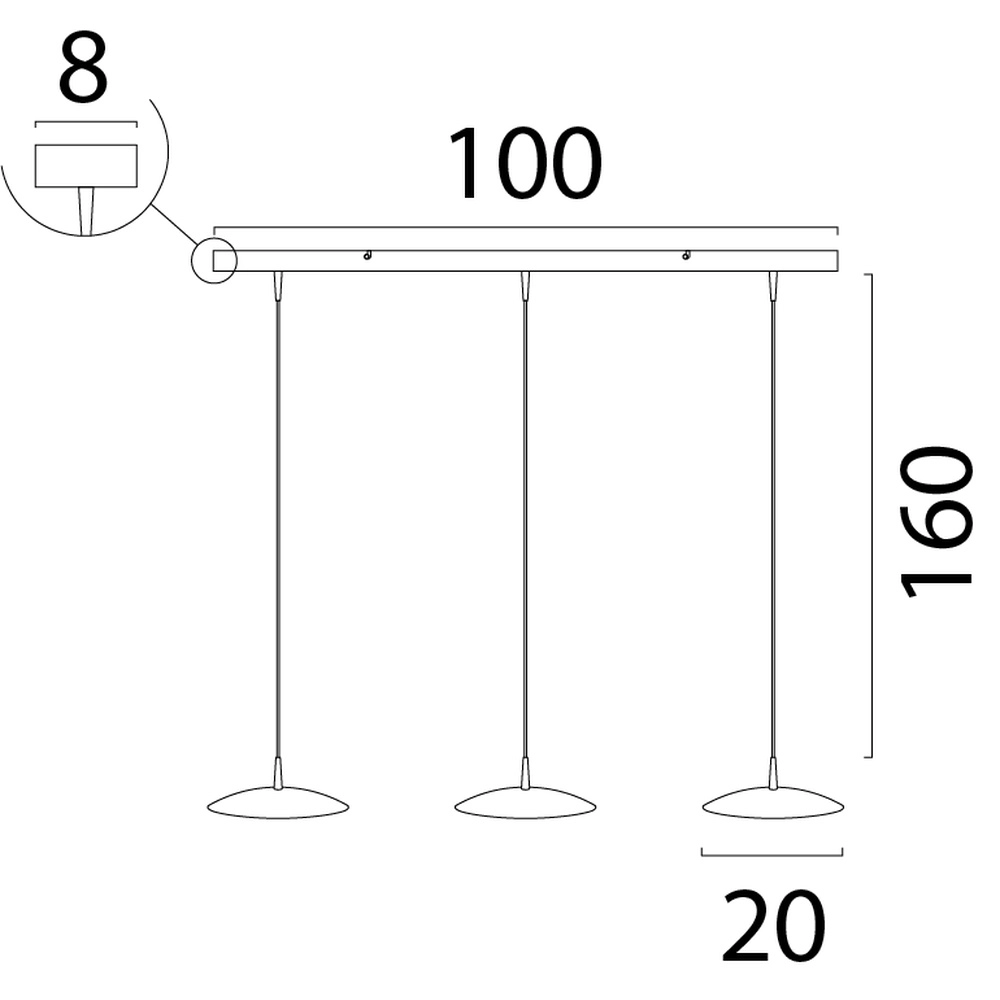 Lampe pendante à 3 lampes Scala noir avec or Ø 20cm Masterlight 8718121296067