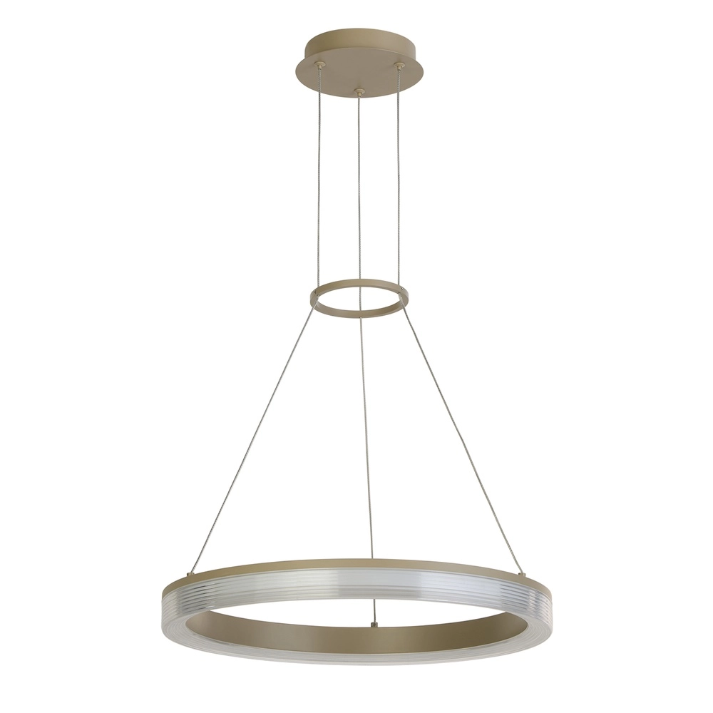 Lampe pendante de conception Lumen Rings brun sable Ø 45 cm Searchlight 5,05342E+12