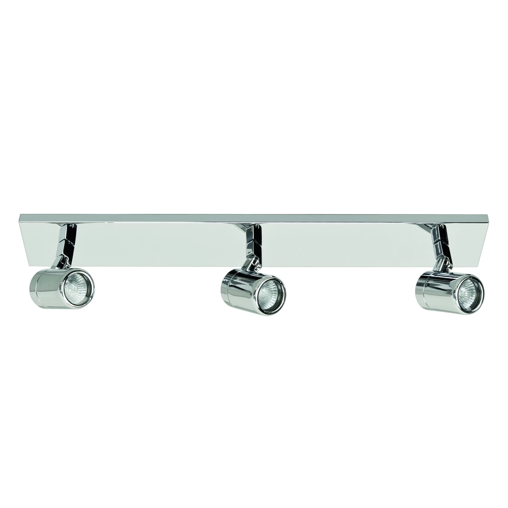 Projecteur de salle de bain Rain Chrome droit à trois lumières