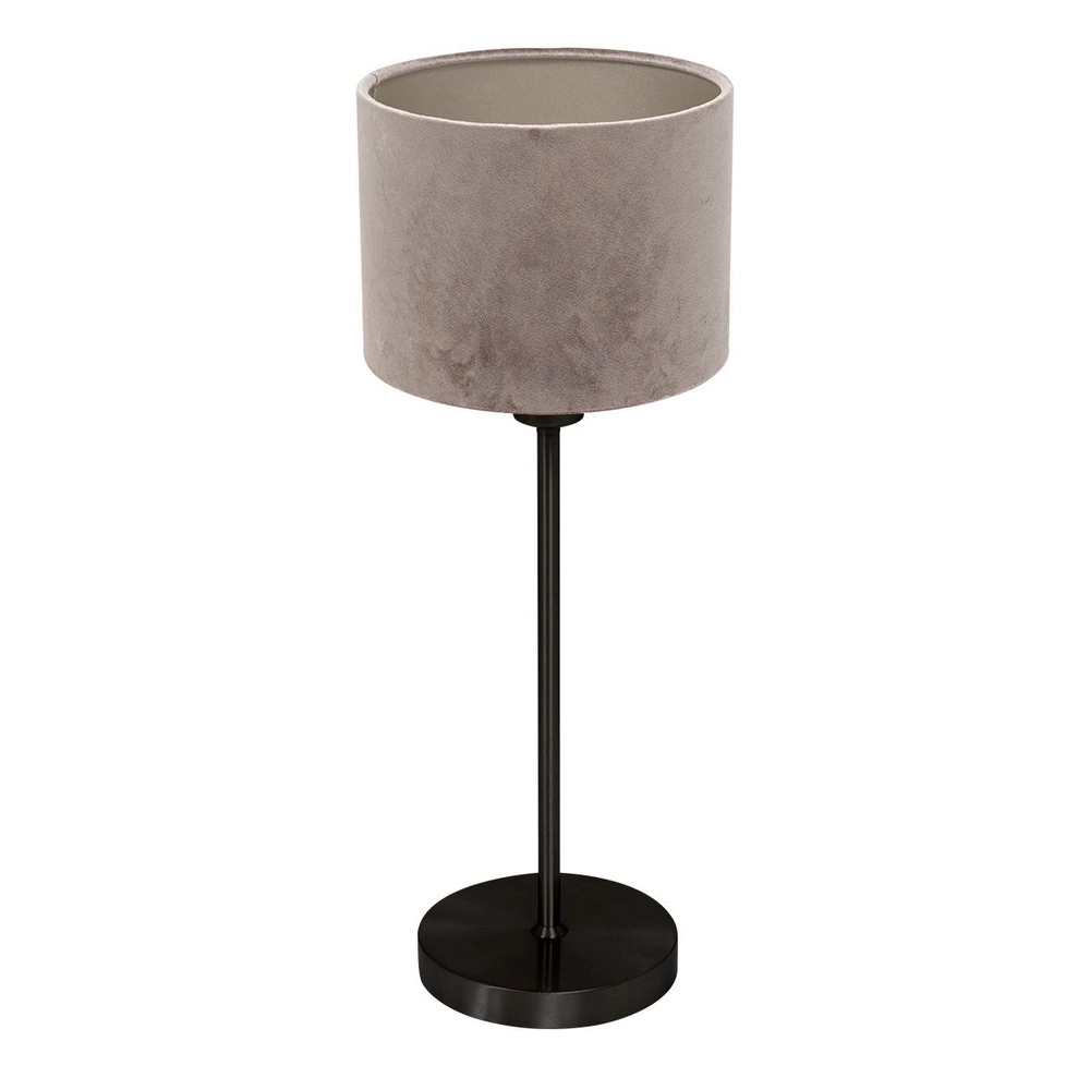 Lampe de table noire Noor avec capot gris Lampe de table noire Noor avec capot gris
