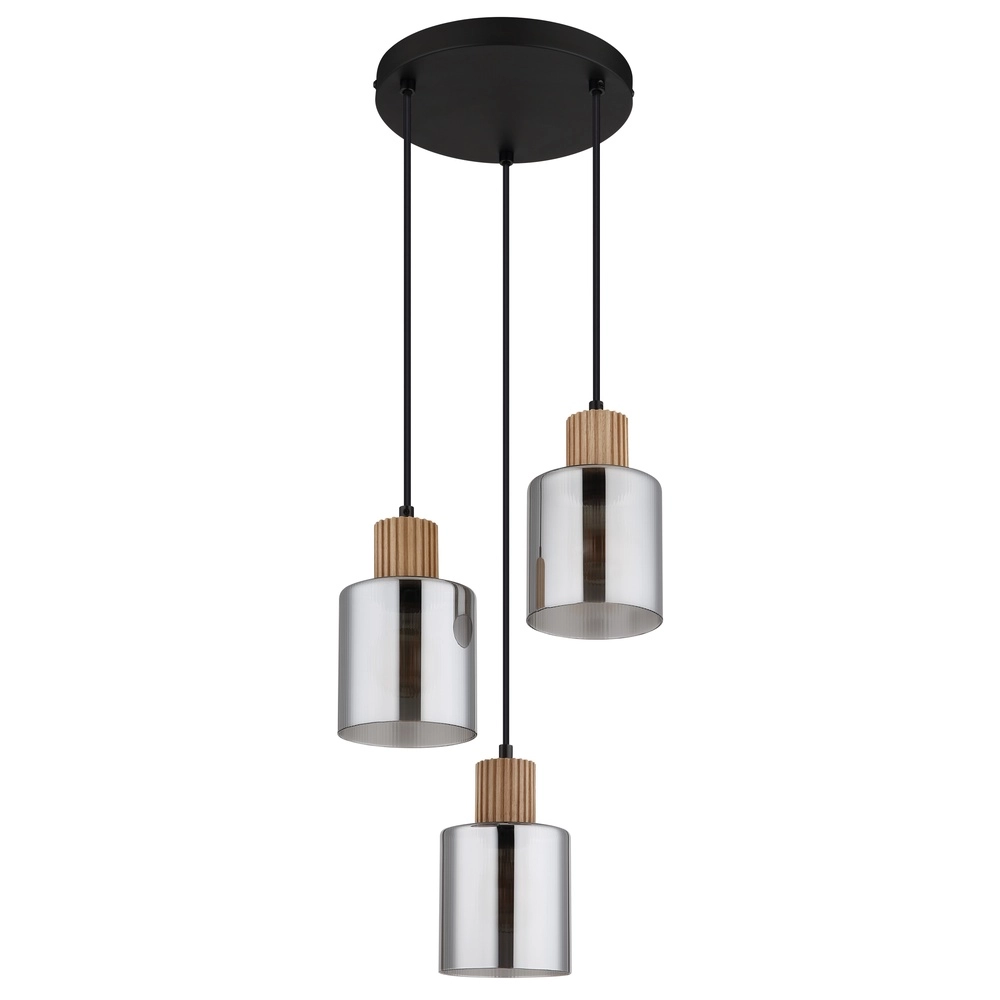 Lampe pendante de conception Aleidis Noir rond à 3 lumières Globo 9007371518210