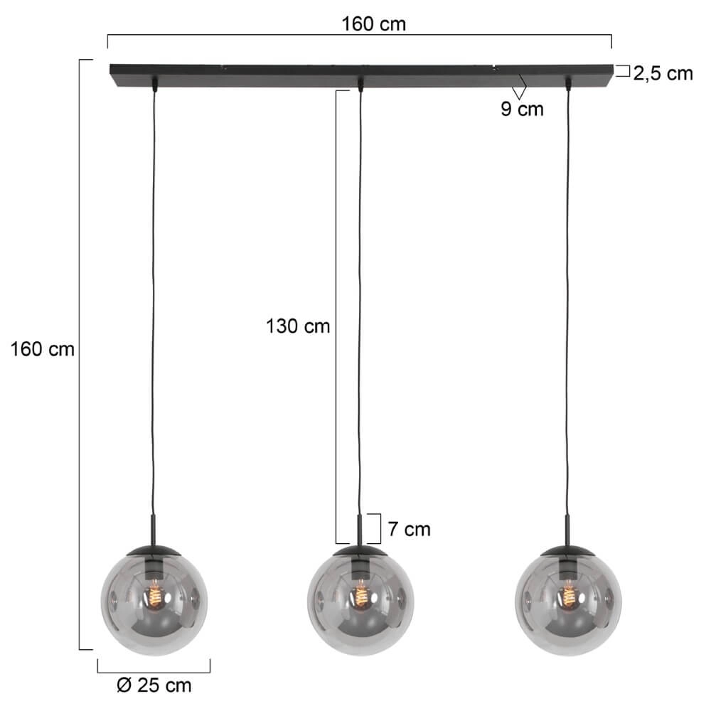 Lampe de table à manger rurale Bollique 3 lumières Steinhauer 8712746147100
