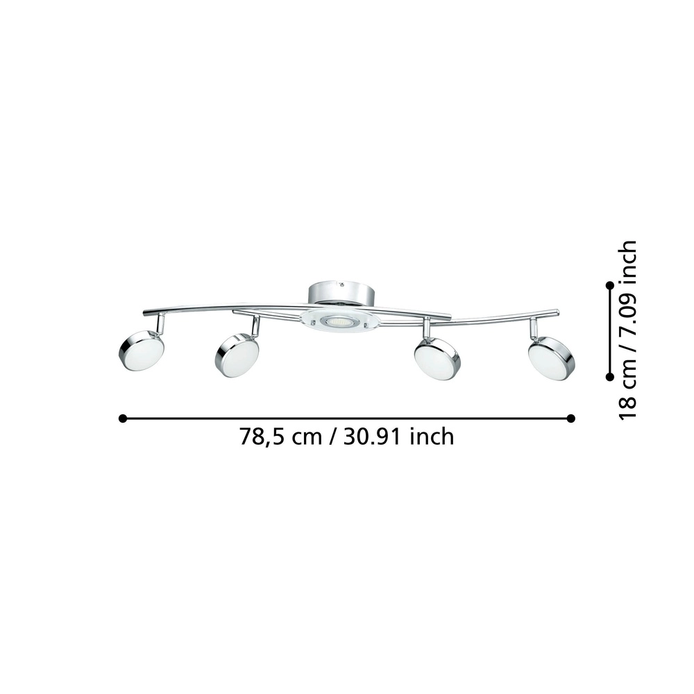 Lampe de plafond à 4 lumières Salto Chrome Eglo 9002759328290