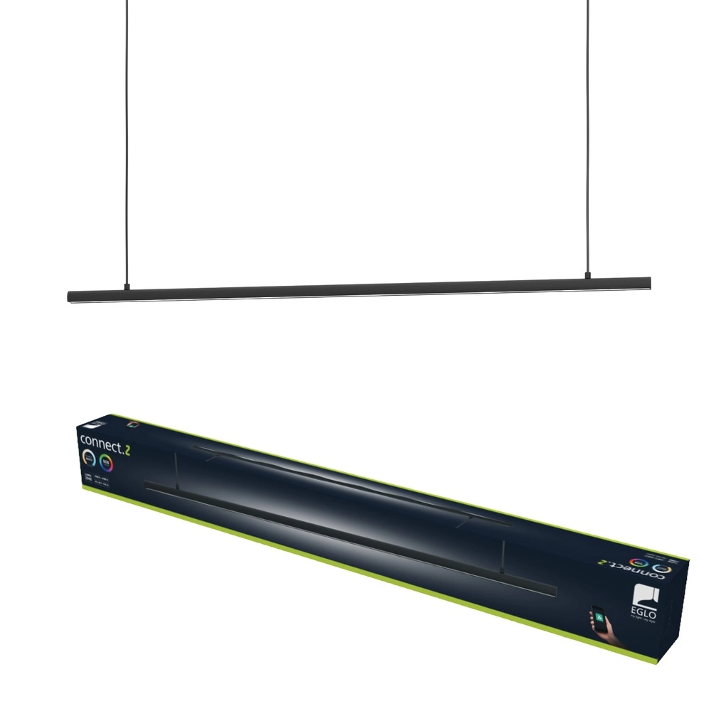 Lampe suspendue intelligente Flatron-Z noir 100,5 cm Eglo 9008606390571