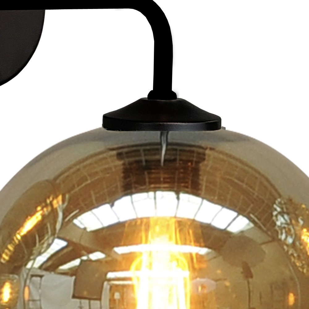 Applique Quinto noir avec verre fumé Masterlight 8718121247670