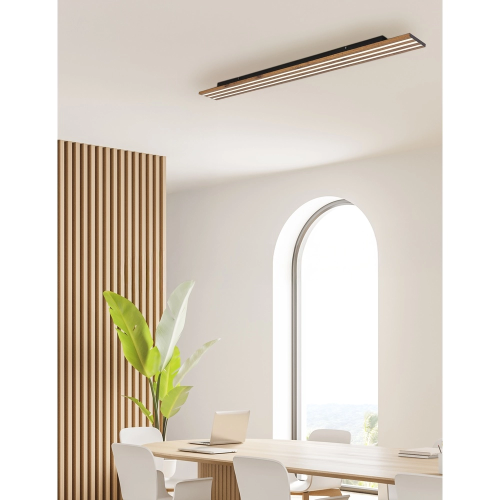 Lampe de plafond Hayden noir avec bois Globo 9007371586585