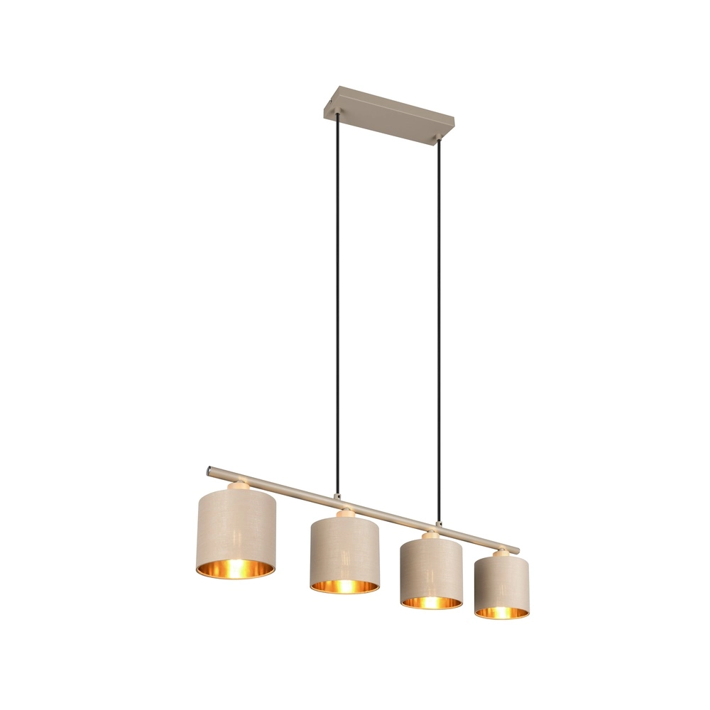 Lampe suspendue à 4 lumières Tommy brun sable