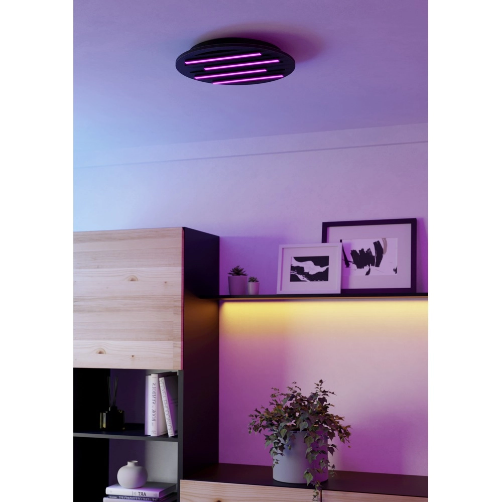 Éclairage de plafond intelligent Pitrignani-Z rond Ø 38cm noir Eglo 9008606390519