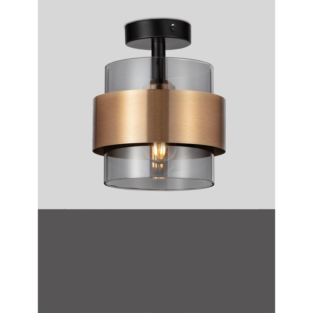 Plafonnier Sianna Ø 18cm noir avec or Lyora 5212017445438