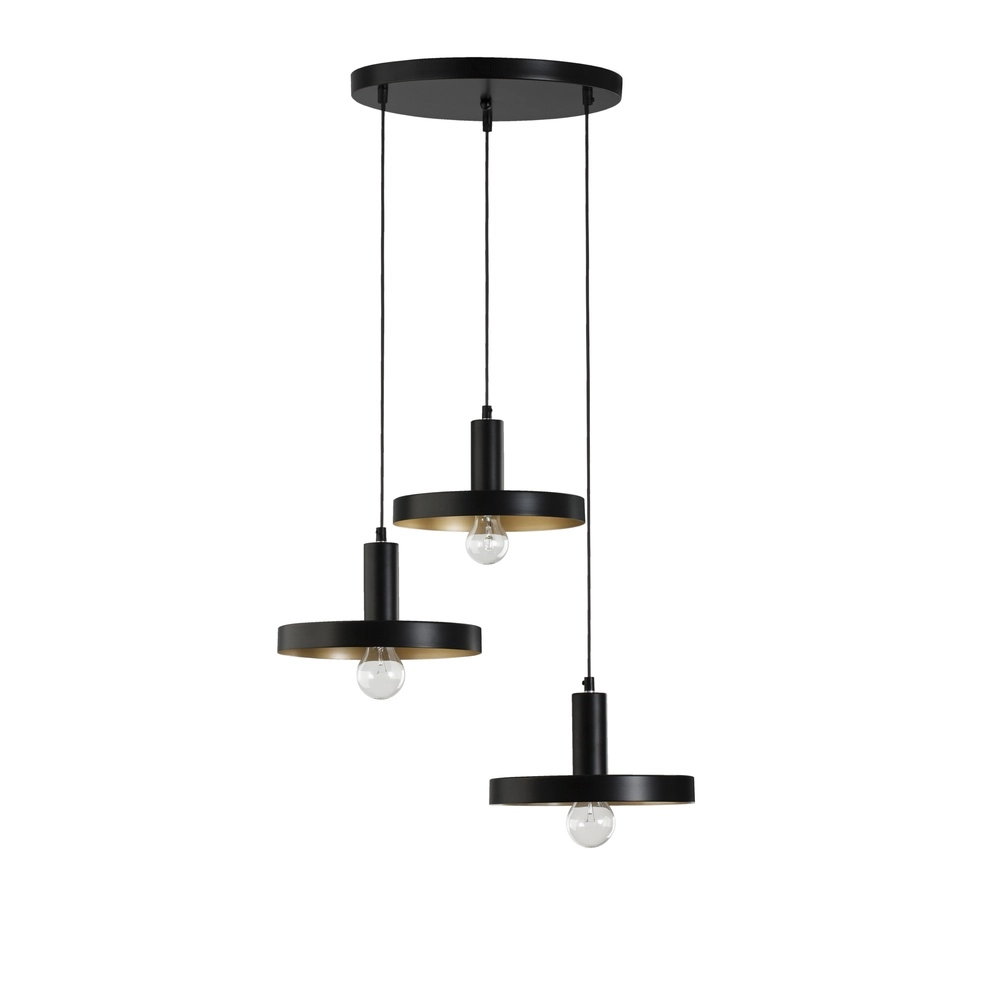 Suspension design Garni 3 lumières noir Lyora 5212017420770