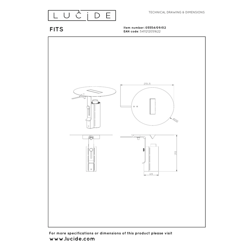 Lampe de bureau dorée Fits LED Premium by Lucide 5411212051622