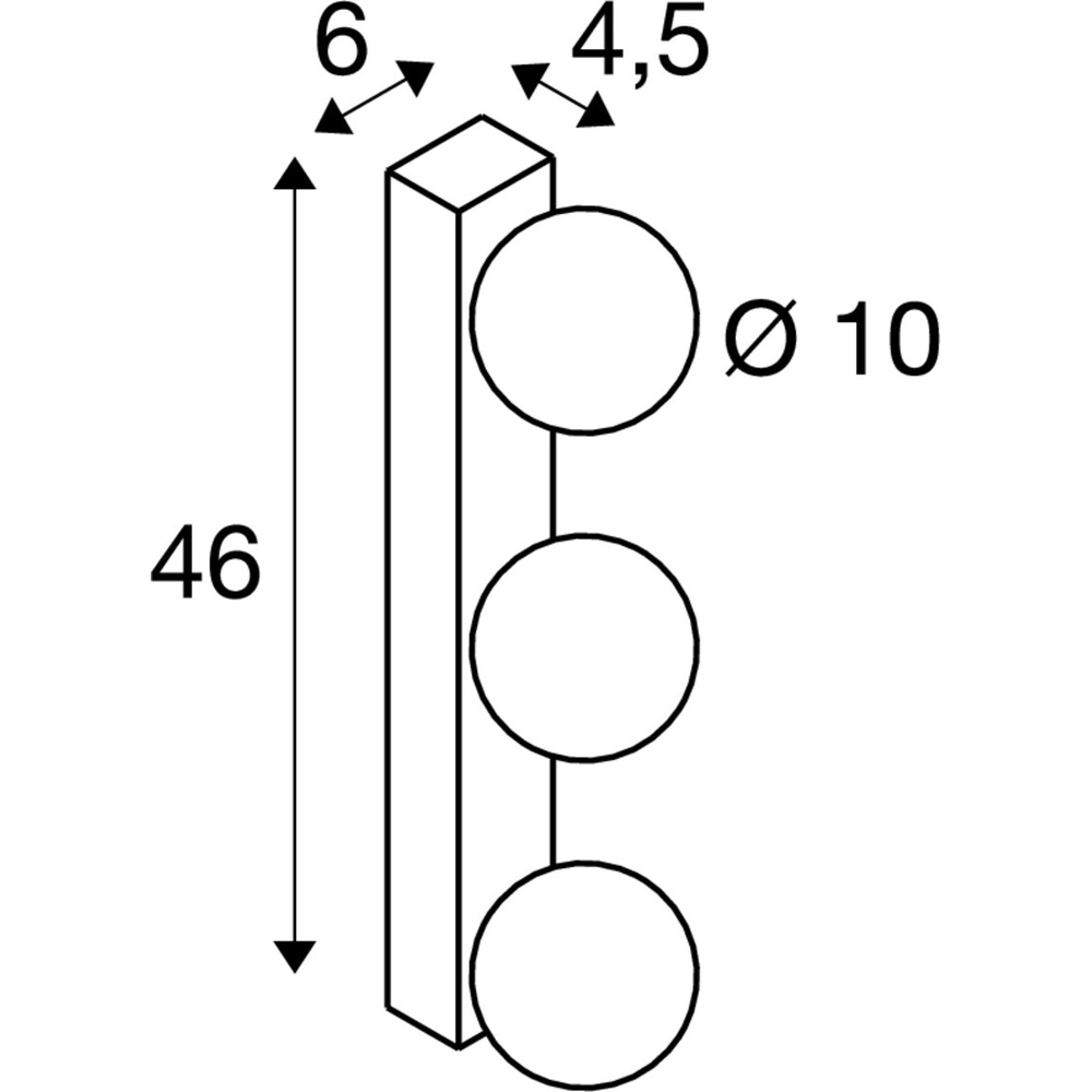 Applique murale Sun Mirror 4 lumières noir SLV 4024163318303