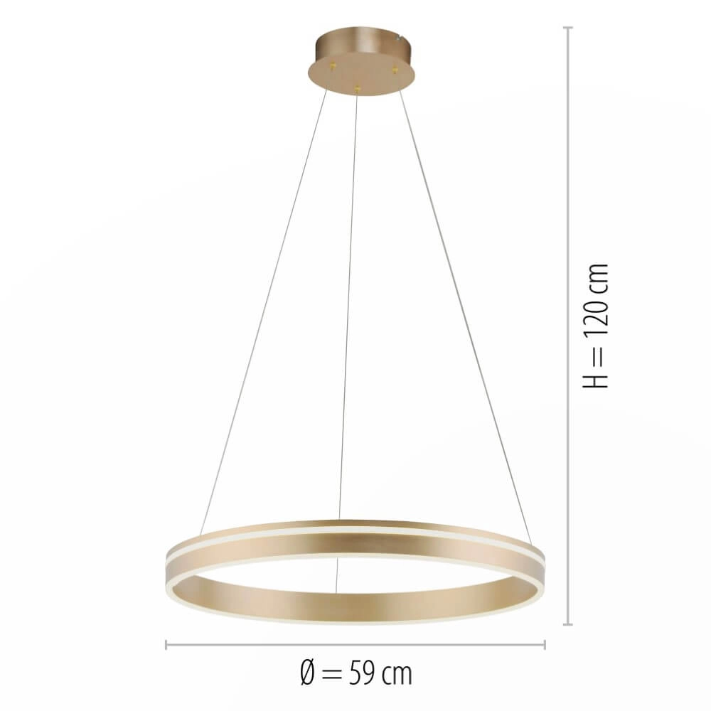 Lampe suspendue design Q-Vito Ø 59cm en laiton Paul Neuhaus 4012248357767