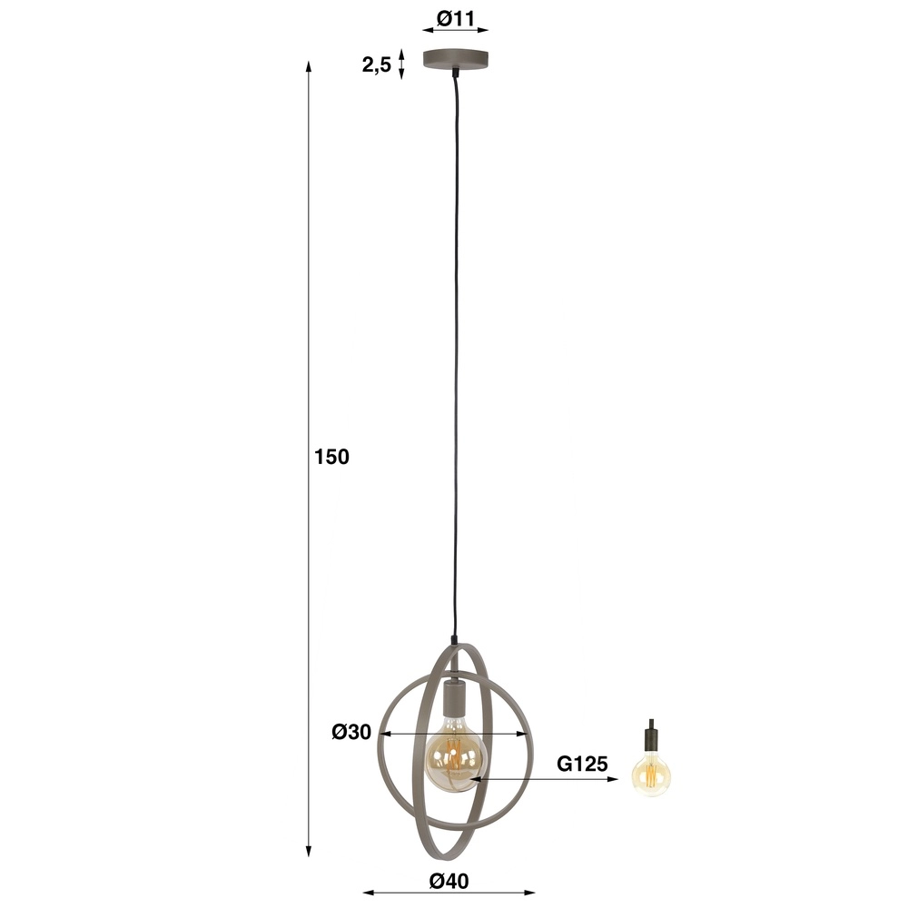 Lampe pendante moderne Ø 40cm Turn brun sable Lyora 8716803513112