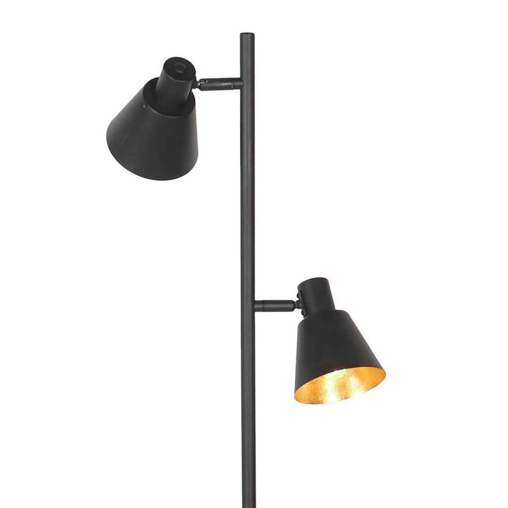 Lampadaire Oeroe noir avec or Steinhauer 8712746176360
